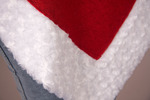 Weihnachtsponcho und Mütze, roter Wollstoff