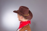 Sheriffhut braun, mit Kordelband
