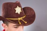 Sheriffhut braun, mit Kordelband