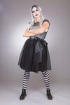 Chiffon/Satinrock mit Schleife, schwarz