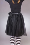 Chiffon/Satinrock mit Schleife, schwarz