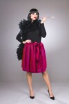 Chiffon/Satinrock mit Schleife, rubinrot