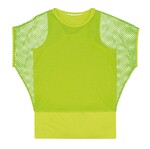 M/L Neonshirt mit Netztop, neongrün