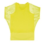 M/L Neonshirt mit Netztop, neongelb