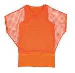 M/L Neonshirt mit Netztop, neonorange