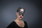 Glitzermaske Teufel, schwarz