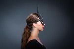 Glitzermaske Teufel, schwarz