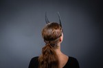 Glitzermaske Teufel, schwarz