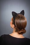 Kopfbügel mit Katzenohren, schwarz