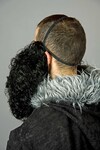 Lockenbart und -stirnband, schwarz