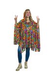 Hippie-Poncho und Stirnband, Universalgröße