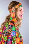 Hippie-Poncho und Stirnband, Universalgröße