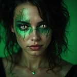 ein Paar Kontaktlinsen Green Viper