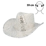 Cowboyhut mit Pailletten, silber