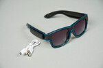 Neon-Leuchtbrille blau, mit USB-Ladefunktion