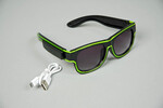 Neon-Leuchtbrille grün, mit USB-Ladefunktion