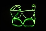 Neon-Leuchtbrille grün, mit USB-Ladefunktion