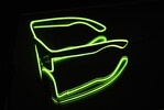 Neon-Leuchtbrille grün, mit USB-Ladefunktion