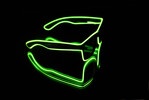 Neon-Leuchtbrille grün, mit USB-Ladefunktion