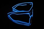 Neon-Leuchtbrille blau, mit USB-Ladefunktion