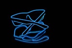 Neon-Leuchtbrille blau, mit USB-Ladefunktion