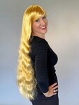 Langhaarperücke mit Pony, goldblond
