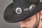 Cowboyhut schwarz, mit Concho-Hutband