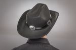 Cowboyhut schwarz, mit Concho-Hutband