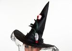 Hexenhut mit Auge und Hand, schwarz