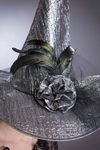 Hexenhut, silber,  garniert