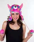 Monstermütze, 1 Auge, pink-bunt