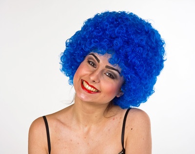 Gr. S Hair-Perücke im Polybeutel, blau