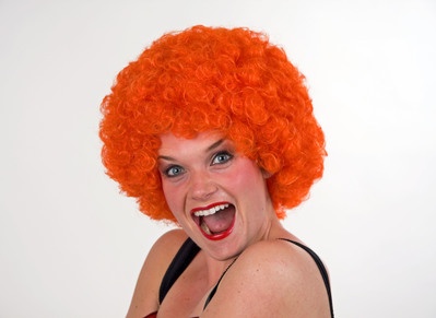 Gr. S Hair-Perücke im Polybeutel, orange