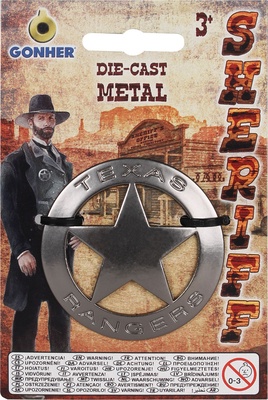 Sheriffstern Metall mit Magnet, auf Karte