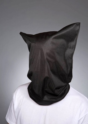 Balaclava aus schwarzem Seidenjersey