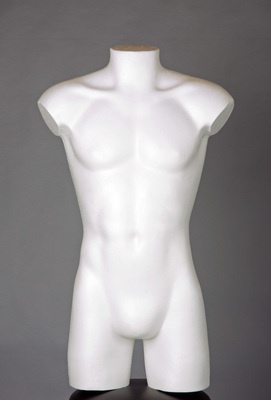 Dispay-Oberkörper Mann, Styropor, ca. 85x56x15 cm
