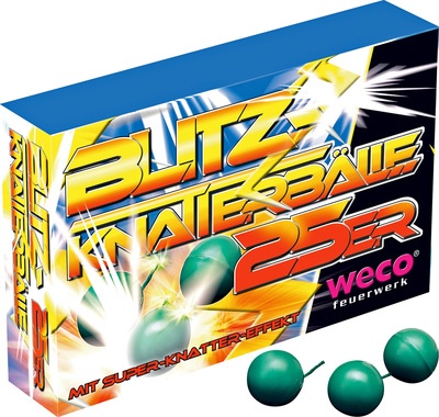Blitz-Knatterbälle, Schachtel mit 25 Stück