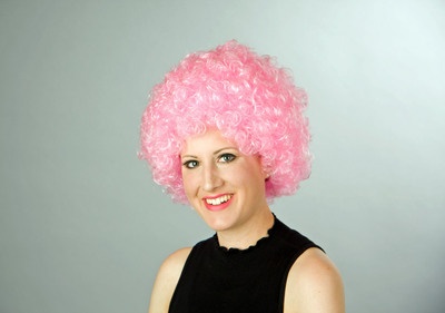 Gr. S Hair-Perücke im Polybeutel, rosa