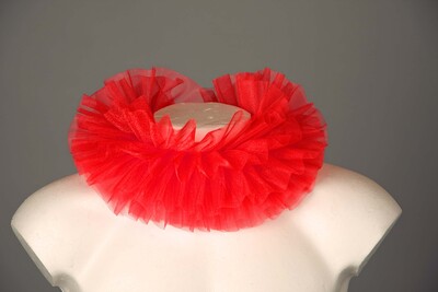 Clownkragen aus Chiffon, dreilagig, rot