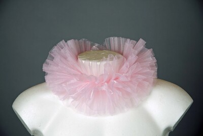 Clownkragen aus Chiffon, dreilagig, rosa