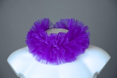 Clownkragen aus Chiffon, dreilagig, violett