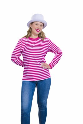 Ringelpulli pink/weiß, Langarm