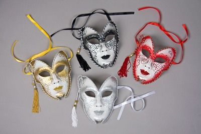venezianische Glittermaske rot, Erwachsene