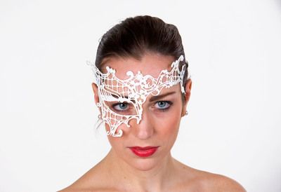 Augen-Halbmaske aus weißer Spitze