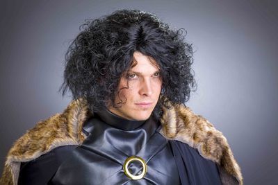 Perücke Krieger, schwarz