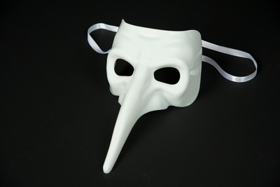 Erw.-Schnabelmaske Pantalone, weiß