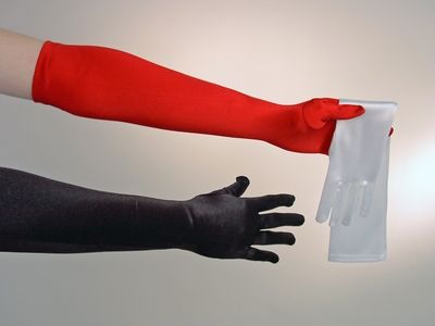 Satin-Handschuhe, weiß