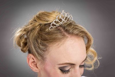 Strass-Tiara mit Kämmchen, silber