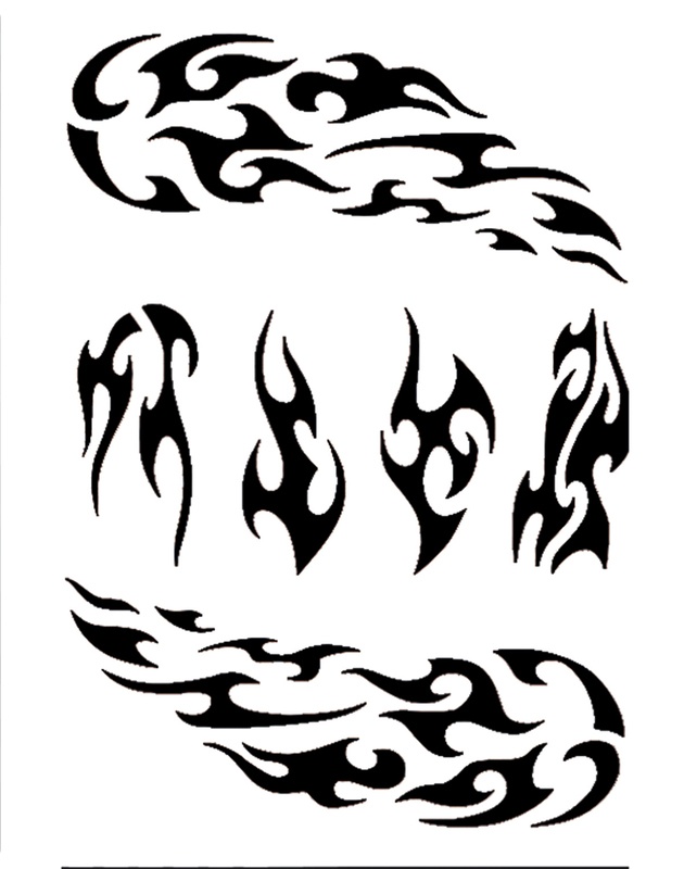 ---Tattoo-Schablone Flammen
