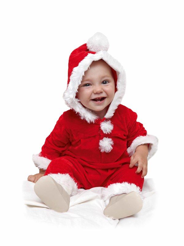 Baby-Nikolaus: Strampler mit Kapuze